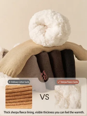 Herren Winter Dicke Lammwolle Gefütterte Socken Flauschige Thermische Warme Bodensocken Mit Rutschfesten Noppen Plüsch Socken