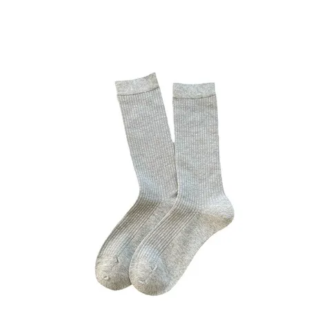 Damen Japanische Slouch Socken Gerippte Wadenlange Socken Nahtlose Baumwolle Einfarbig Ankara Rot Minimalistische Socken