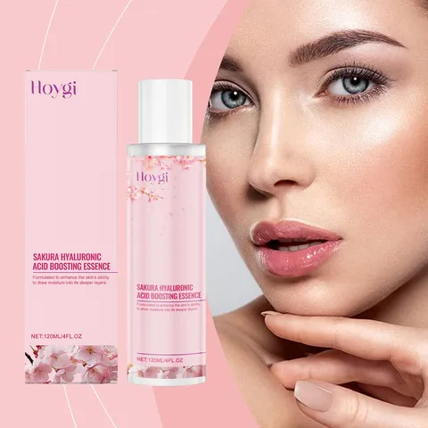 HOYGI Sakura Hyaluronic Acid Boosting Essence Deep Moisturizing And Hydrating Facial Skin Care Liquid Nourishing Formula
