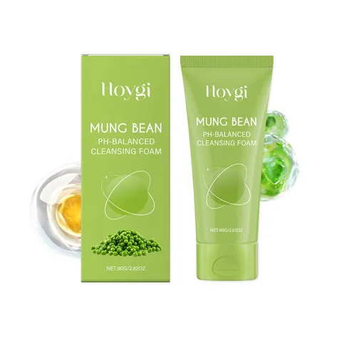 Mung Bean Moisturizing Facial Cleanser Gentle Pore Care pH Balanced Hydrating Deep Cleaning Face Wash Skincare Product