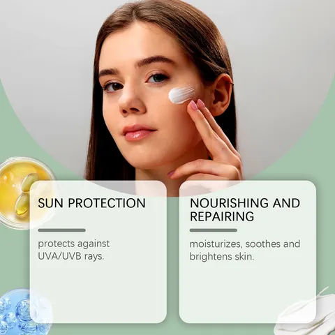 HOYGI Centella Asiatica Crème Solaire SPF 50 Large Spectre Hydratante Rafraîchissante Légère Soin Solaire Visage