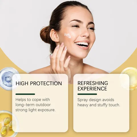 Spray Solaire Imperméable SPF 50 Haute Protection Écran Solaire Portable Rafraîchissant Extérieur Corps Visage Soin de la Peau