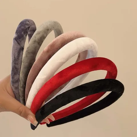 Retro Velvet Padded Sponge Headband for Women Thickened High Cranial Top Hair Hoop Vintage Simple Elegant Cloth Hair Accessories