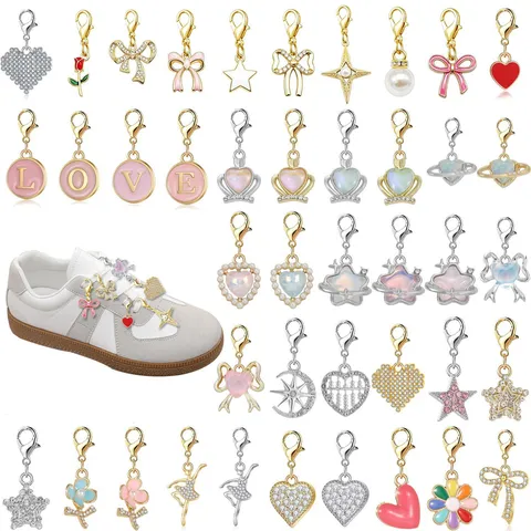 DIY Jewelry Charms Alloy Lobster Clasp Heart Bowknot Planet Star Pendants For Bracelet Necklace Bag Shoes Decoration Women Gifts