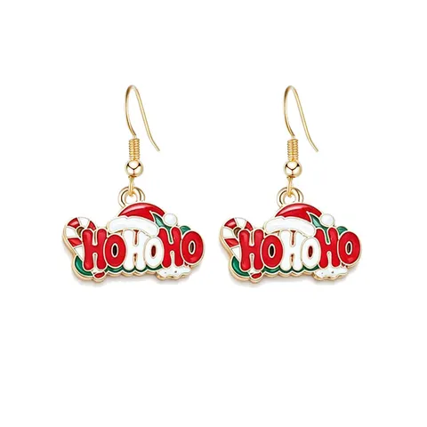 Festliche Weihnachten Tropfenohrringe Emaille Legierung Hakenohrringe Cartoon Schneemann Lebkuchenmann Rentier Für Damen Party Schmuck Geschenk