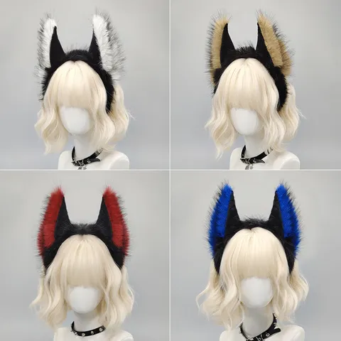 Gótico Halloween Demonio Hombre Lobo Cosplay Felpa Oreja de Animal Diadema Cola Guantes Subcultura Punk Fiesta Accesorios para el Cabello