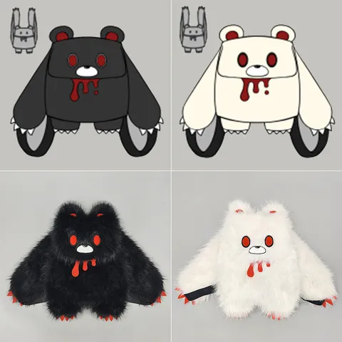 Sac à Dos Ours Gothique en Peluche Y2K Niche Heavy Metal Rock Sac Bandoulière Mignon Ita pour Adolescents