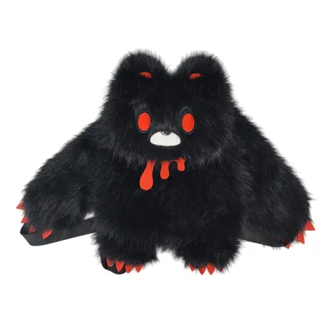 Sac à Dos Ours Gothique en Peluche Y2K Niche Heavy Metal Rock Sac Bandoulière Mignon Ita pour Adolescents