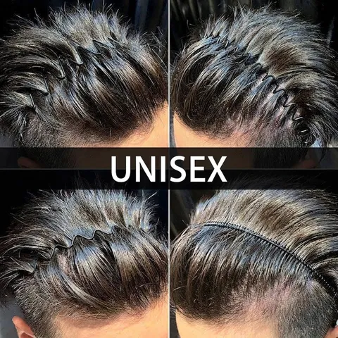 Diadema Ondulada de Metal Invisible Unisex Aleación Negra Zigzag Cinta Antideslizante Para Deportes Lavado de Cara Estilo