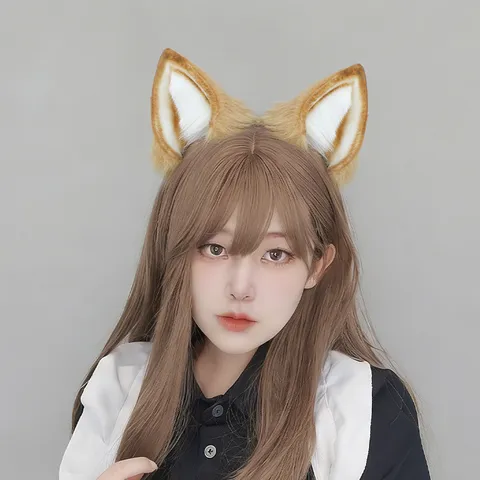Handmade Simulation Shiba Inu Dog Ears Headband And Tail Set Plush Hair Hoops Anime Cosplay Costume Party Props