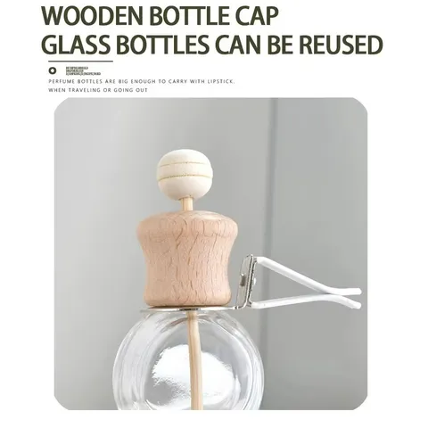Car Air Vent Aromatherapy Perfume Glass Bottle Empty Refillable Car Air Freshener Diffuser Clip