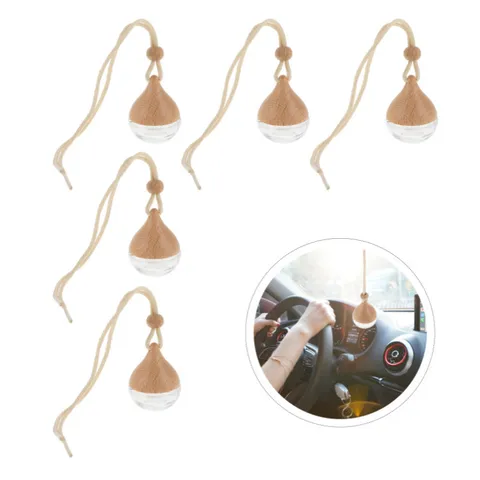 Flacon de Parfum de Voiture en Verre Transparent Goutte d'Eau Diffuseur d'Huile Essentielle Pendentif Suspendu Décoration Intérieure