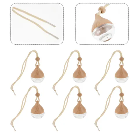 Flacon de Parfum de Voiture en Verre Transparent Goutte d'Eau Diffuseur d'Huile Essentielle Pendentif Suspendu Décoration Intérieure