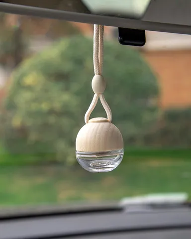 Car Perfume Bottle Pendant Glass Spherical Teardrop Empty Bottle Essential Oil Diffuser Hanging Ornament Auto Interior