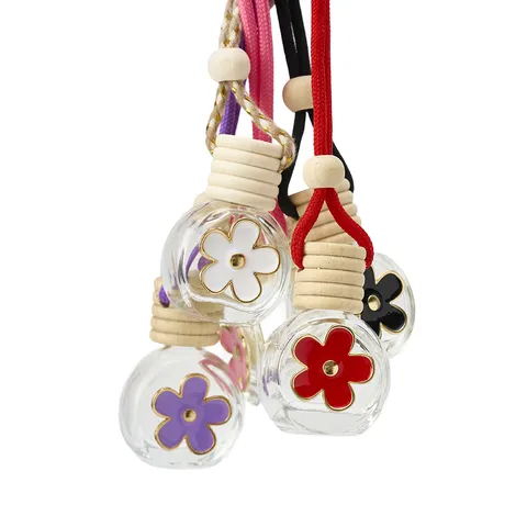 Auto Glas Parfüm Anhänger Aromatherapie Flasche Süße Blume Ätherisches Öl Diffusor Hängendes Ornament Für Fahrzeuginnenraum