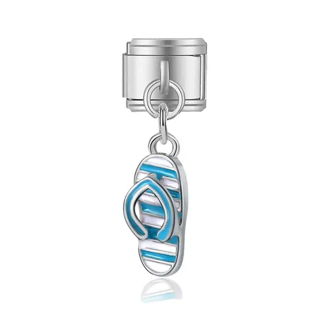 Colgante de Dije de Eslabón Modular Italiano DIY Estilo Oceánico Aleación Acero Inoxidable Sirena Concha Estrella de Mar Dije para Pulsera Collar Creación de Joyería