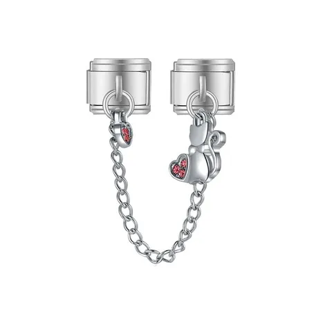 Stainless Steel Italian Charm Bracelet Links DIY Heart Star Moon Key Paw Prints Flower Sloth Modular Bracelet Charms Jewelry