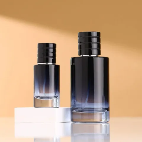 Gradient Color Glass Perfume Bottle Refillable Spray Bottle Screw Cap Empty Cosmetic Container For Travel