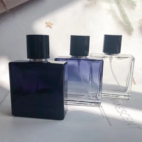 Portable Square Glass Perfume Refillable Bottle Empty Atomizer Spray Container For Travel Cosmetics