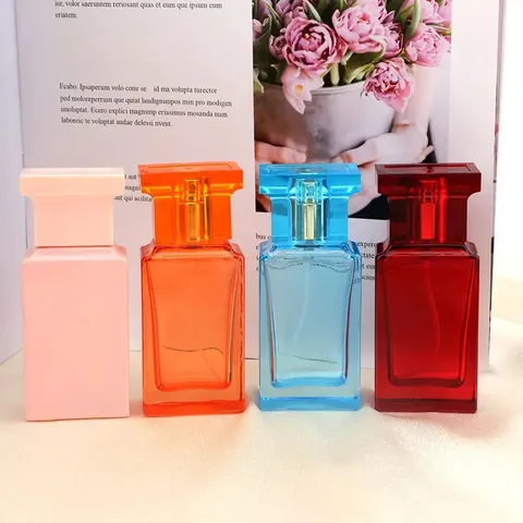 Portable Glass Perfume Atomizer Empty Refillable Cosmetic Sub Bottling Spray Bottle Square Travel Fragrance Container