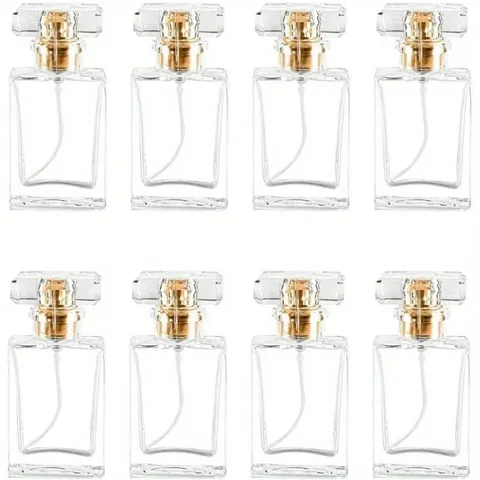 Glass Perfume Bottle Portable Refillable Cosmetic Liquid Dispenser Travel Scent Container Transparent Black Finish