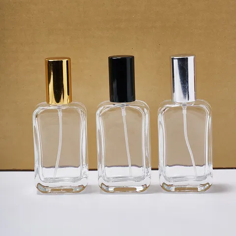 Transparent Glass Perfume Bottle Refillable Cosmetic Sample Container With Spray Pump And Cap For Travel Home Daily