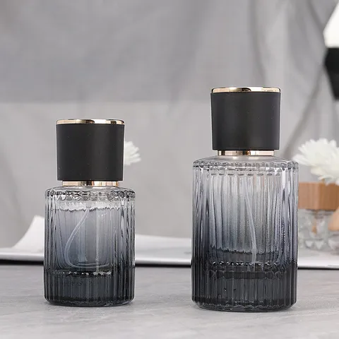 Γυάλινο Μπουκάλι Αρώματος Gradient Black Ξαναγεμιζόμενο Μπουκάλι Ψεκασμού Άδειο Δοχείο Καλλυντικών Δείγματος Για Ταξίδι Σπίτι