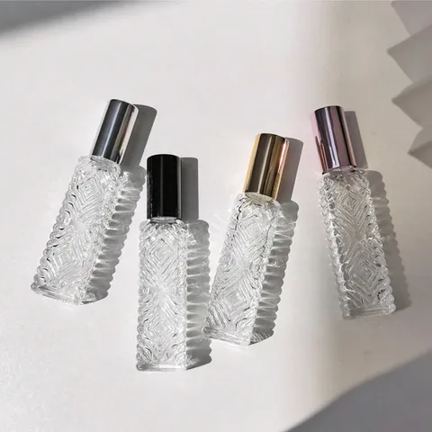 Diamond Glass Perfume Bottle Portable Travel Empty Spray Bottle Refillable Cosmetic Container Glass Perfume Atomizer