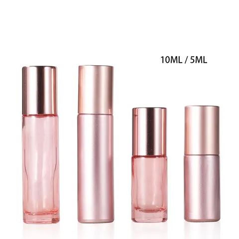 Flacone a Sfera in Vetro Oro Rosa Per Olio Essenziale Profumo E Olio Labbra Flacone Cosmetico Ricaricabile da Viaggio Portatile
