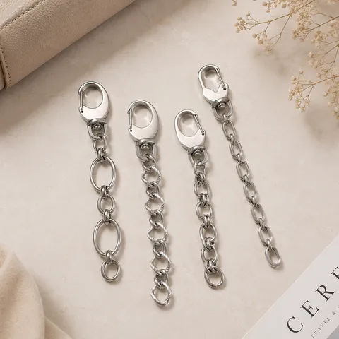 Stainless Steel DIY Bag Charm Keychain Pendant Sweet Cool Style Metal Chain Accessory For Bags Key Decor