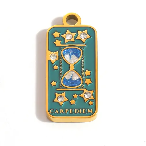 Roestvrijstalen Tarotkaart Charms Voor DIY Sieraden Maken Verguld Emaille Strass Zon Maan Ster Geliefden Hangers Accessoires