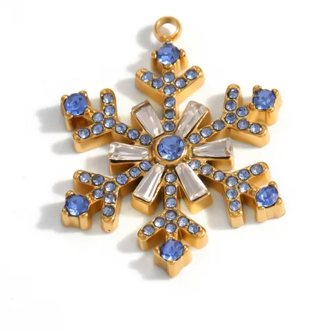 Stainless Steel DIY Pendant Charms For Jewelry Making Marine Sea Star Snowflake Cameo Drip Oil Rhinestone Charms Accessories