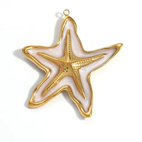 Ciondoli In Acciaio Inossidabile Placcato Oro 18K Per Creazione Gioielli Croce Cuore Pesce Smalto Strass Charms Fai Da Te