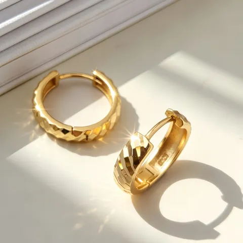 Pendientes de Aro de Plata de Ley S925 para Mujer Tallado de Flores Láser Geométrico Pendientes Minimalistas Joyería Regalo
