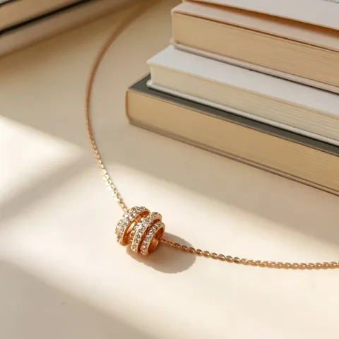 Collar de Plata de Ley 925 para Mujer Elegante Colgante Lulu Tong con Strass Cadena de Clavícula Joyería Regalo