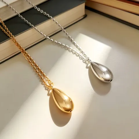 Collar Minimalista de Plata de Ley 925 con Colgante de Gota para Mujer Cadena de Clavícula Ajustable Joyería Simple Oro Plata