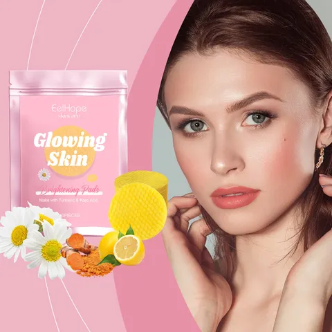 Turmeric Kojic Acid Facial Cleansing Pads Gentle Exfoliating Deep Pore Cleaning Moisturizing Brightening Skincare