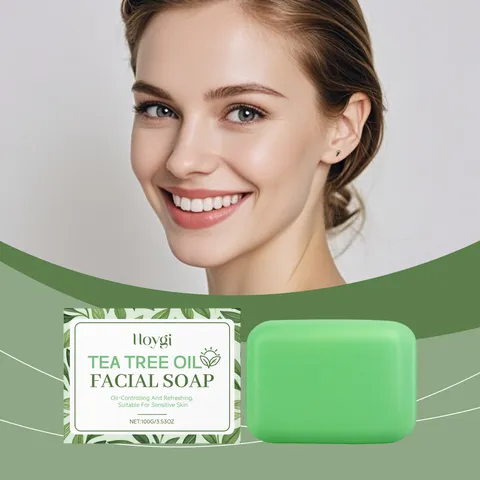 Savon Visage à l'Huile d'Arbre à Thé Nettoyage Doux Contrôle du Sébum Soin Rafraîchissant pour Femmes