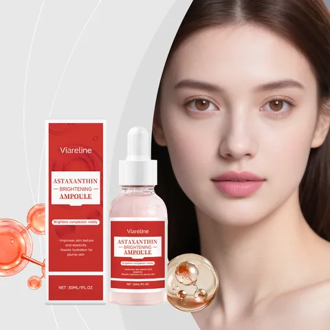 Siero Viso Illuminante all'Astaxantina Trattamento Idratante Profondo Anti-Etá Essenza Cura Pelle Flacone Contagocce