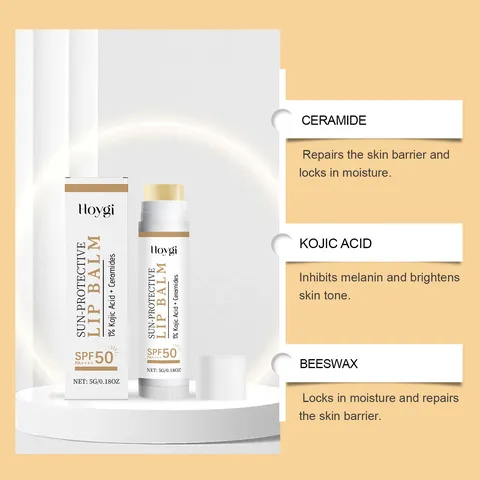 HOYGI Baume à Lèvres Protecteur Solaire SPF50 Hydratant Nourrissant Soin Quotidien des Lèvres pour Femmes