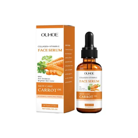 Siero Viso alla Carota OUHOE Idratazione Profonda Idratante Antietà Essenza Viso Cura della Pelle Liquido Con Contagocce