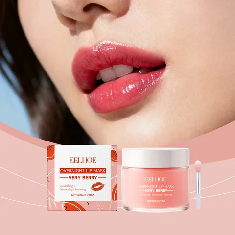 Mascarilla Labial Hidratante Nocturna de Baya Eelhoe Ligera No Pegajosa Nutritiva Cuidado de Labios Con Pincel