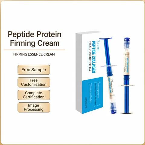 Zyvarn Crema Esencia Reafirmante Colágeno Peptídico Antienvejecimiento Hidratante Cuidado Facial Diseño Jeringa