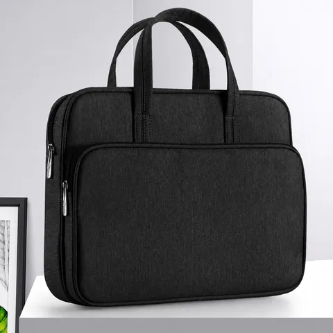 Valigetta d'Affari Impermeabile Grande Capacità Borsa per Laptop Tessuto Oxford Borsetta Multi-Scomparto Ufficio Uomo