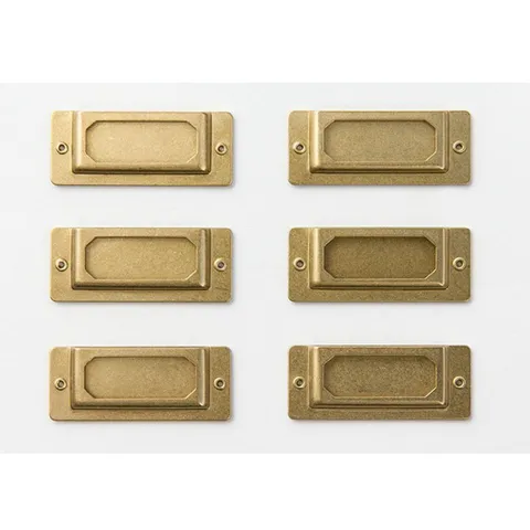 Vintage Brass Label Plate Index Nameplate DIY Craft Metal Tag For Traveler Notebook Journal Planner Stationery Accessory