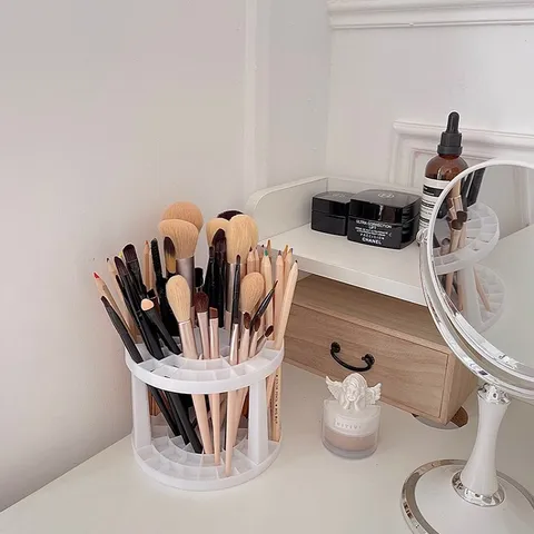 Ins Stil Große Kapazität Kunststoff Stifthalter Mit Loch Design Tischorganizer Für Make-up-Pinsel Stifte