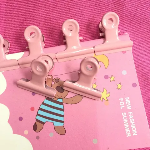 Schattige Metalen Binder Clips Kleine Paperclips Kleurrijke Kantoorartikelen Voor Kantoor School Rekeningen En Snack Afdichting