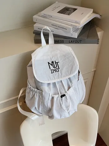 Zaino a Coulisse in Nylon Minimalista Stile Coreano Leggero Idrorepellente Borsa da Viaggio per Donne Studenti Outdoor Daypack