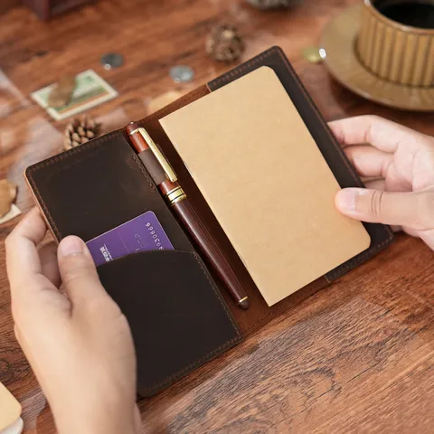 Vintage Hecho a Mano Cuero Auténtico Diario de Viaje Cuaderno Cuero de Vaca Diario Oficina Papelería Regalo