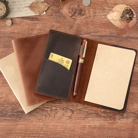 Vintage Hecho a Mano Cuero Auténtico Diario de Viaje Cuaderno Cuero de Vaca Diario Oficina Papelería Regalo